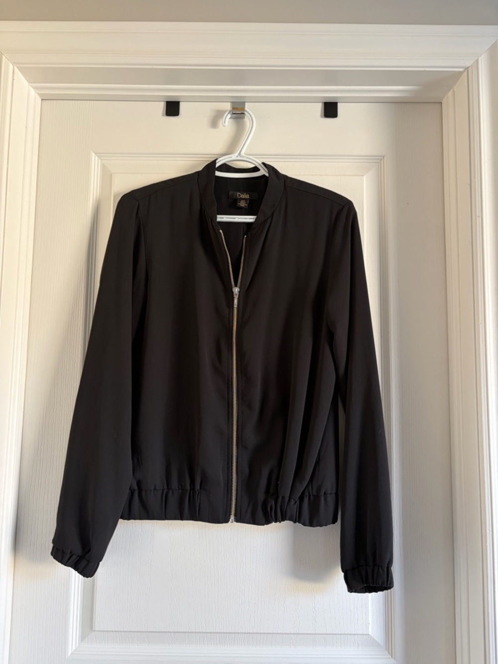 Dalia Black Zip-Up Bomber Jacket